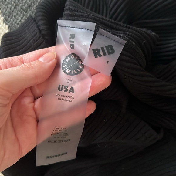 Simon Miller Black Mawga Asymmetric Cutout Ribbed Knit Midi Dress - Picture 5 of 5